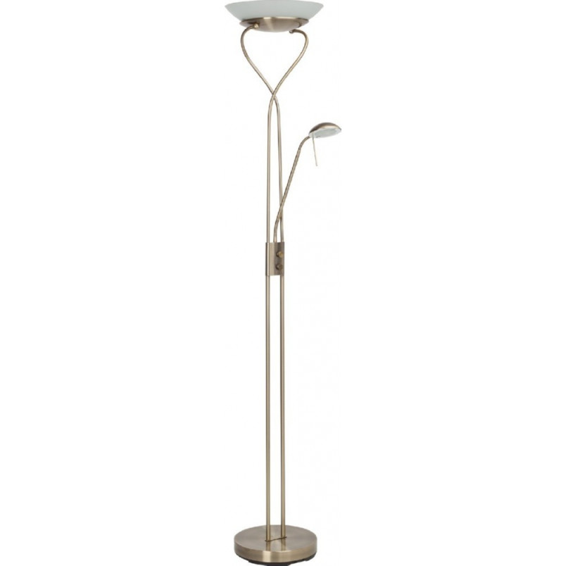 Lampa podłogowa Ollie LED | Antyczny design, mosiądz - Brilliant