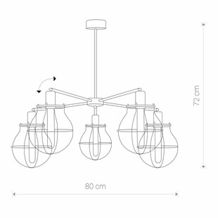 Lampa druciana 5-punktowa Manufacture | Nowodvorski | Loft