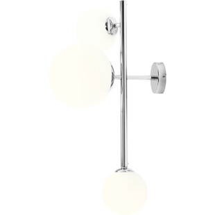 Kinkiet potrójny szklane kule glamour Dione Chrome biało-chromowany marki Aldex