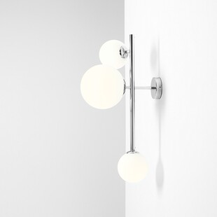 Kinkiet potrójny szklane kule glamour Dione Chrome biało-chromowany marki Aldex