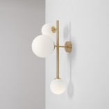 Kinkiet Glamour Dione - 3 szkła, złoto | Aldex