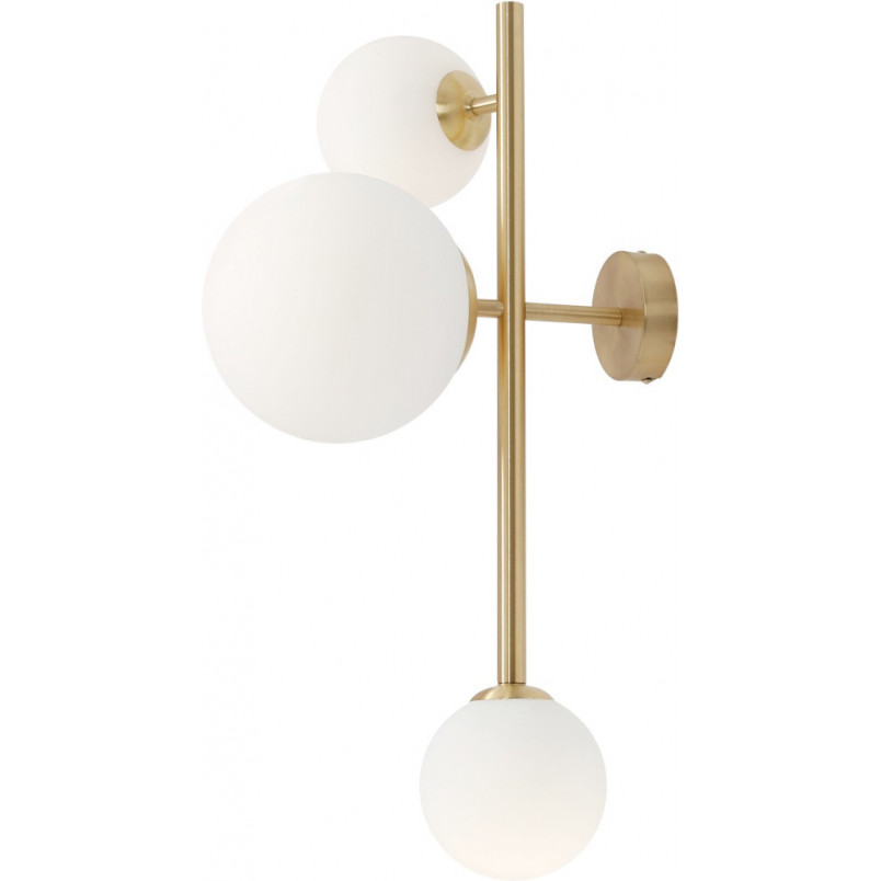 Kinkiet Glamour Dione - 3 szkła, złoto | Aldex
