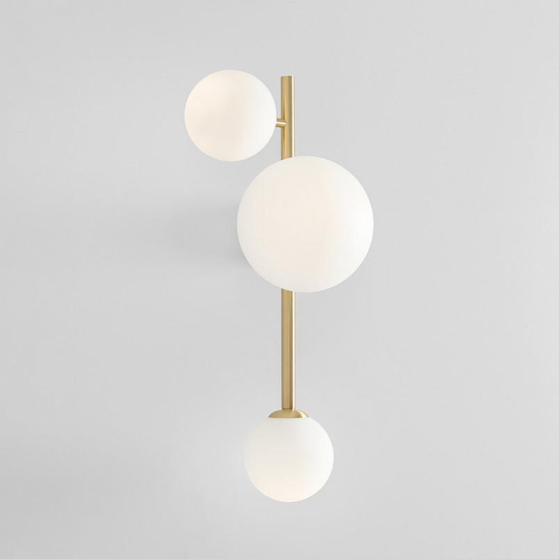 Kinkiet Glamour Dione - 3 szkła, złoto | Aldex
