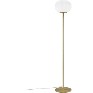 Lampa podłogowa szklana kula Alton biały opal/mosiądz marki Nordlux