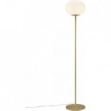 Lampa podłogowa Alton - szklana kula biała / mosiądz | Nordlux