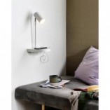 Kinkiet Nordlux Cody biały z półką i USB - Oświetlenie LED