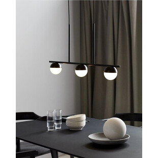 Lampa wisząca Nordlux Contina III | Szklane kule | Czarno-biała 90cm