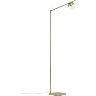 Lampa podłogowa szklana kula Contina biało-mosiężna marki Nordlux