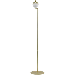 Lampa podłogowa szklana kula Contina biało-mosiężna marki Nordlux