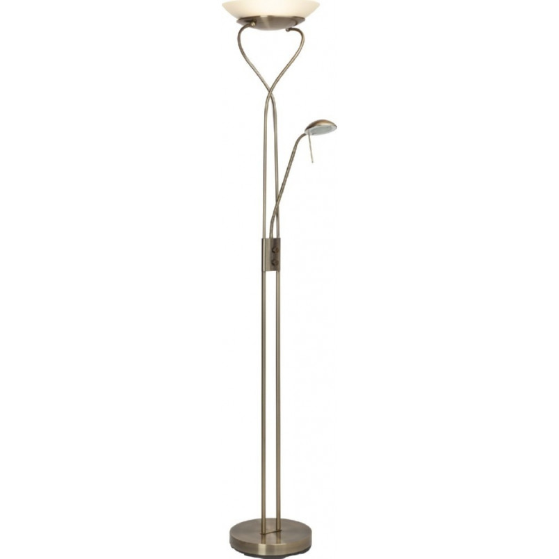 Lampa podłogowa Ollie LED | Antyczny design, mosiądz - Brilliant