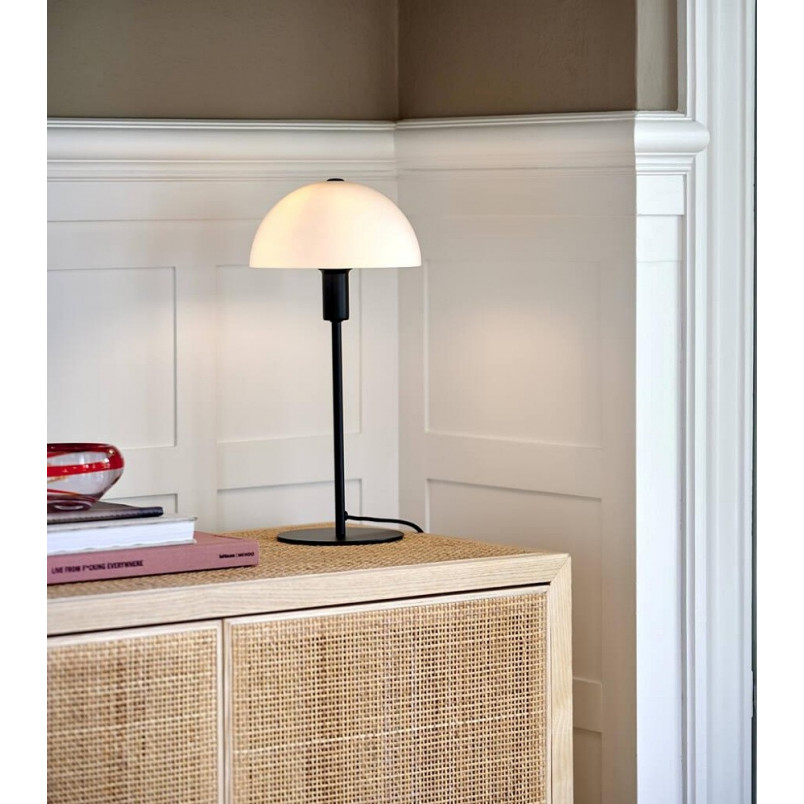 Lampa stołowa Ellen Nordlux | Szklany klosz, czarno-biała