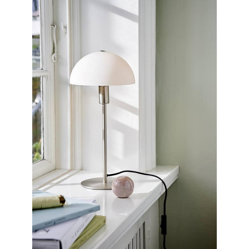 Lampa stołowa Nordlux Ellen - szklany klosz, stal szczotkowana