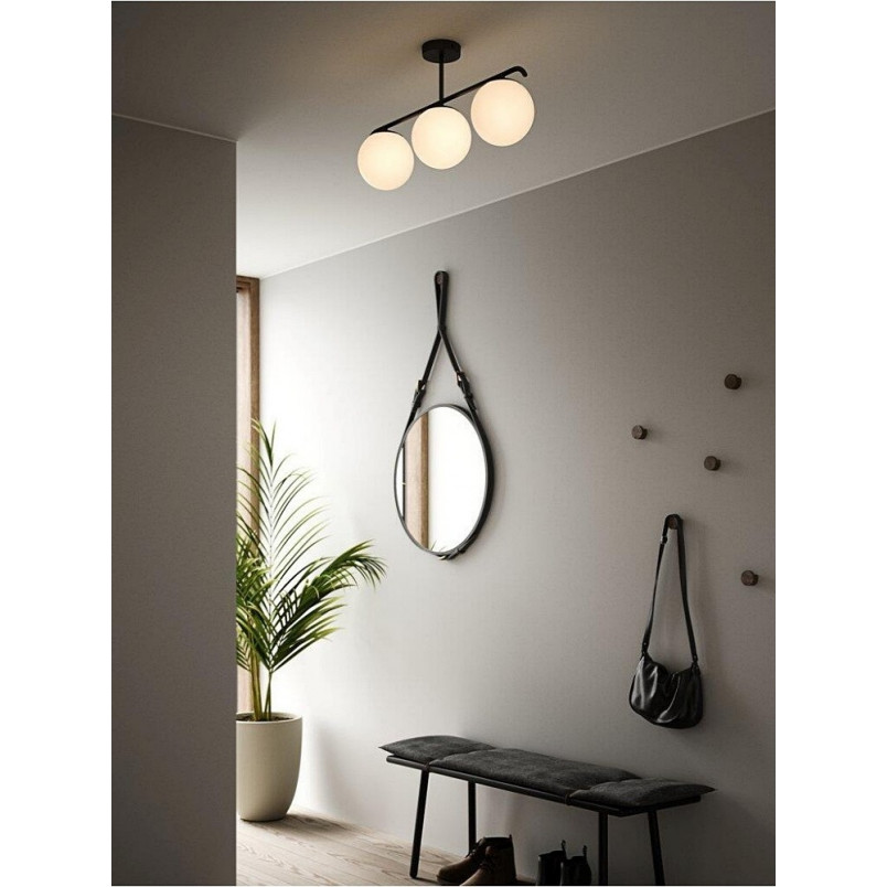 Lampa Sufitowa Grant III - Szklane Kule, Biało-Czarna | Nordlux