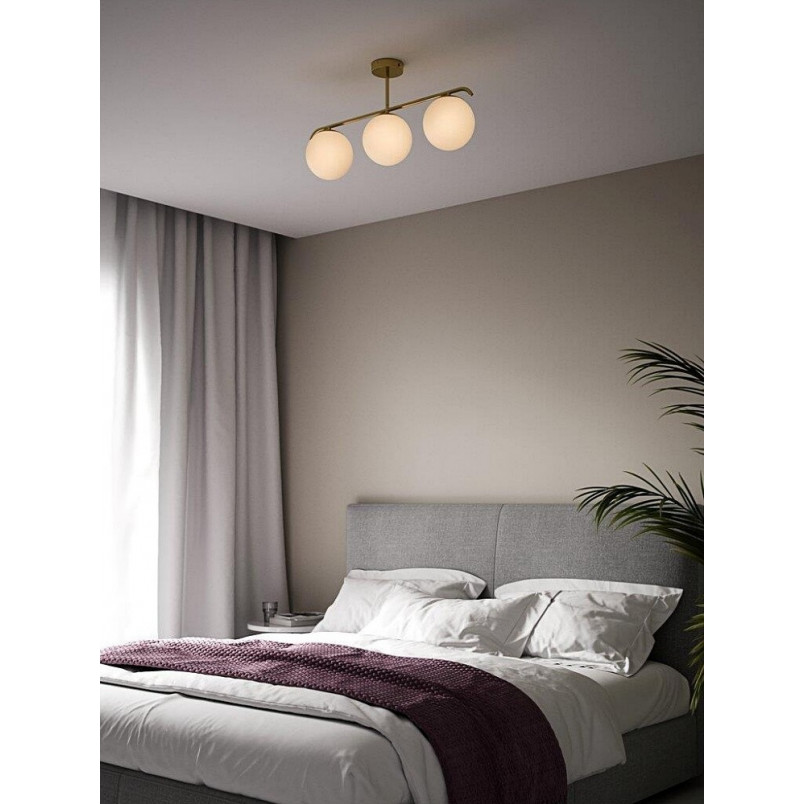 Lampa sufitowa Grant III Nordlux - Szklane kule, Biało-mosiężna