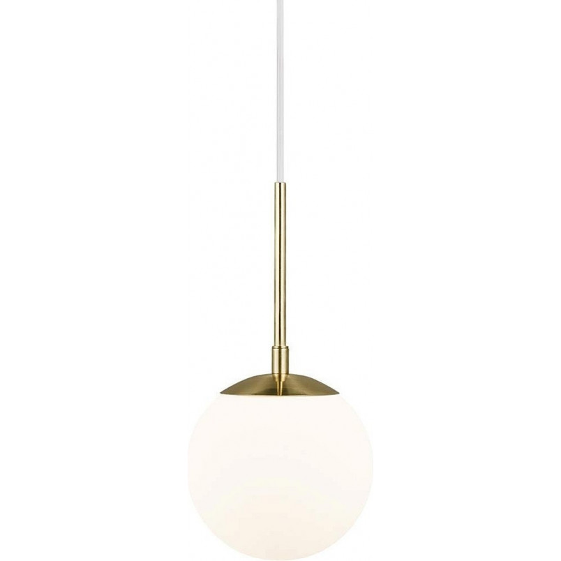 Lampa wisząca Grant - Nordlux, szkło, biało-mosiężna | Sklep z Lampami