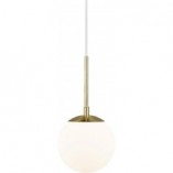 Lampa wisząca Grant - Nordlux, szkło, biało-mosiężna | Sklep z Lampami