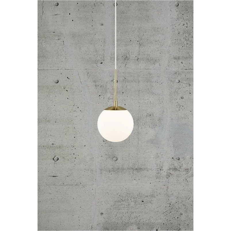 Lampa wisząca Grant - Nordlux, szkło, biało-mosiężna | Sklep z Lampami