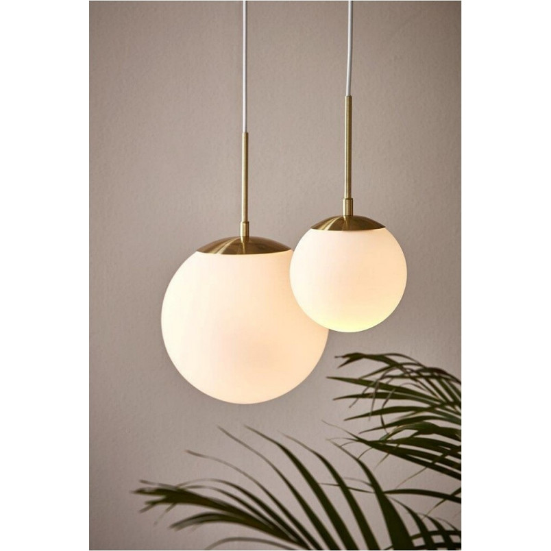 Lampa wisząca Grant - Nordlux, szkło, biało-mosiężna | Sklep z Lampami
