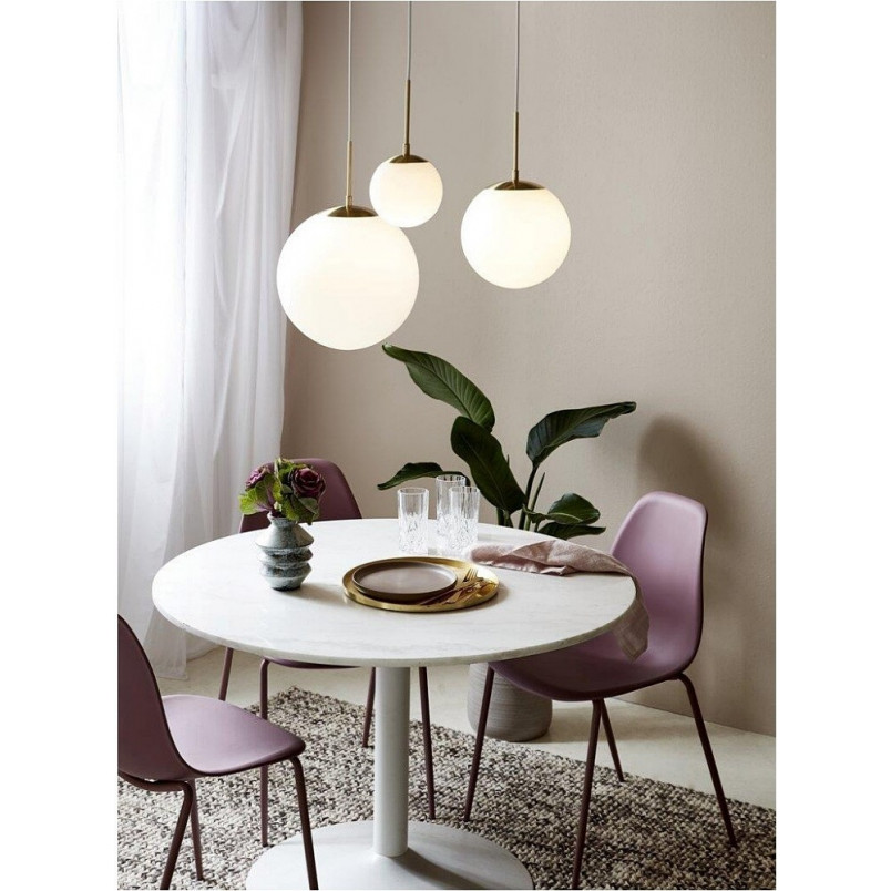 Lampa wisząca Grant - Nordlux, szkło, biało-mosiężna | Sklep z Lampami