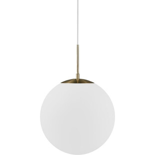 Lampa wisząca Grant Nordlux - szklana kula, biało-mosiężna | Sklep z lampami