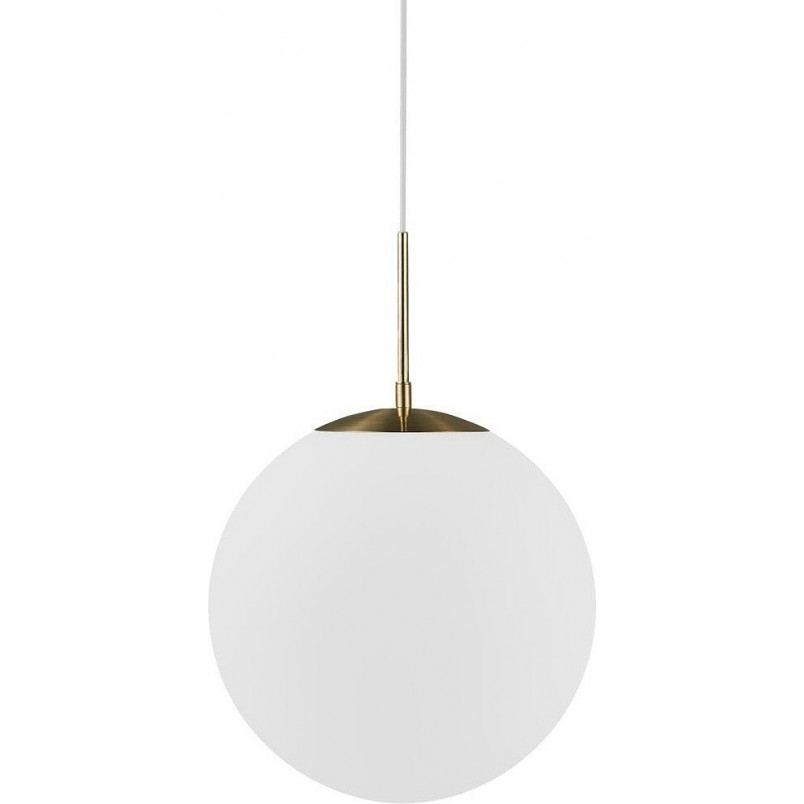 Lampa wisząca Grant Nordlux - szklana kula, biało-mosiężna | Sklep z lampami