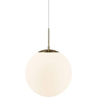 Lampa wisząca Grant Nordlux - szklana kula, biało-mosiężna | Sklep z lampami