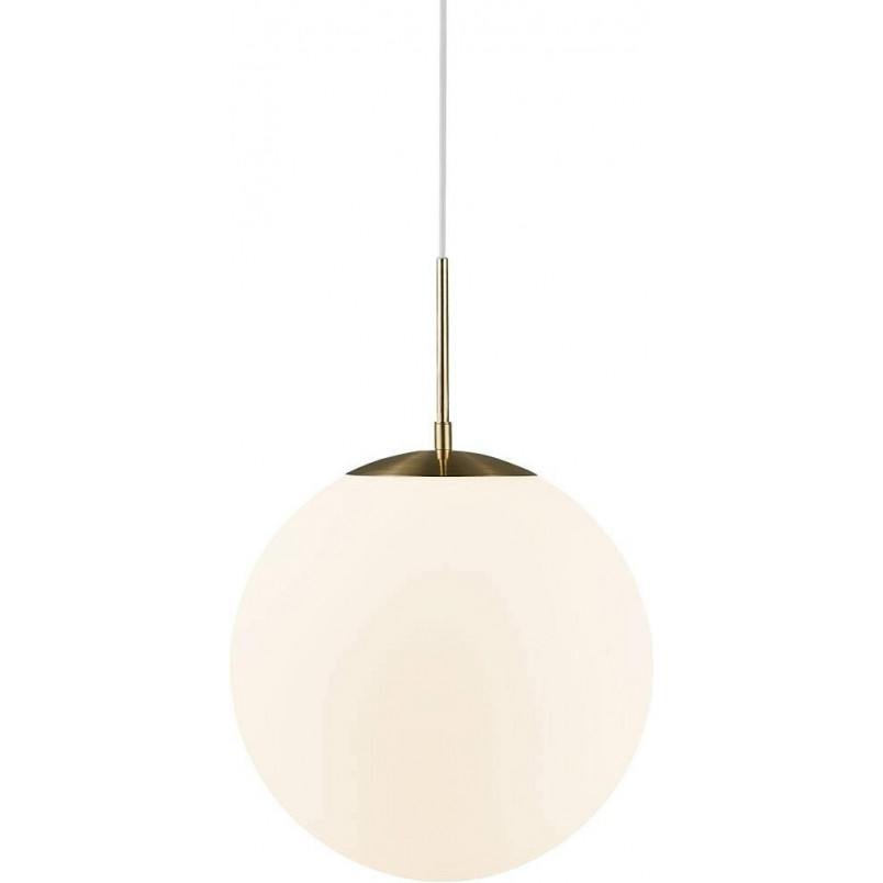Lampa wisząca Grant Nordlux - szklana kula, biało-mosiężna | Sklep z lampami