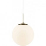 Lampa wisząca Grant Nordlux - szklana kula, biało-mosiężna | Sklep z lampami