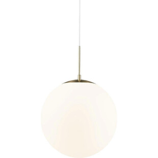 Lampa wisząca Grant Nordlux - szklana kula, biało-mosiężna | Sklep z lampami