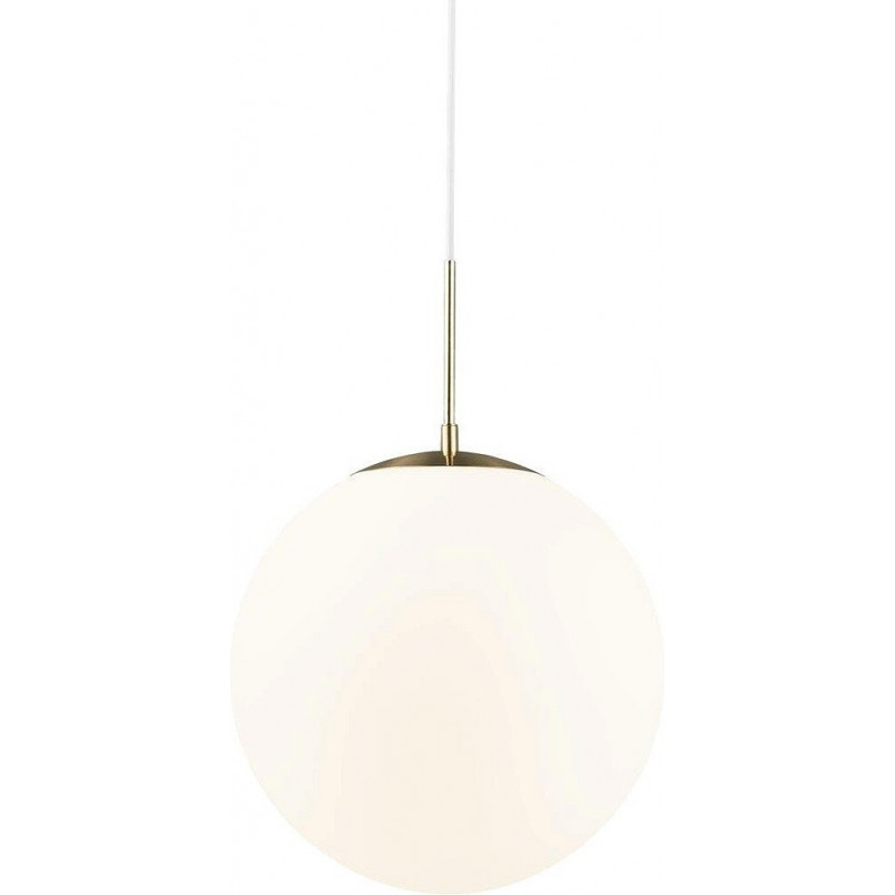 Lampa wisząca Grant Nordlux - szklana kula, biało-mosiężna | Sklep z lampami