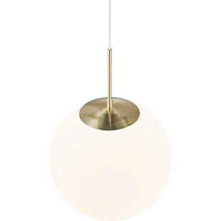 Lampa wisząca Grant Nordlux - szklana kula, biało-mosiężna | Sklep z lampami