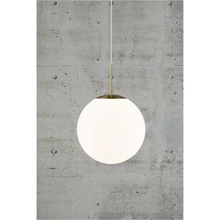 Lampa wisząca Grant Nordlux - szklana kula, biało-mosiężna | Sklep z lampami