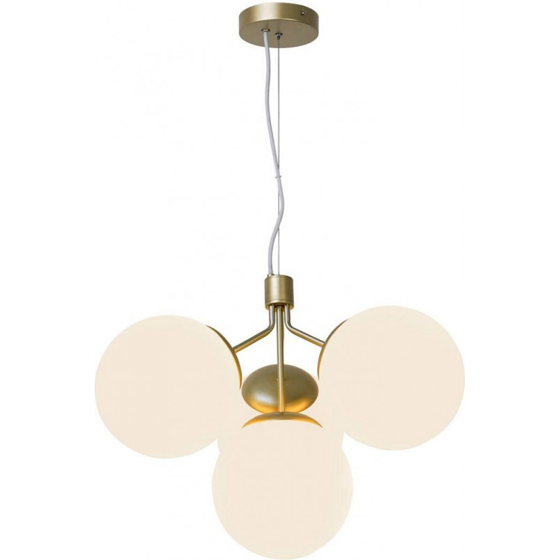 Lampa wisząca Ivona IV - szklane kule, biało-mosiężna | Nordlux