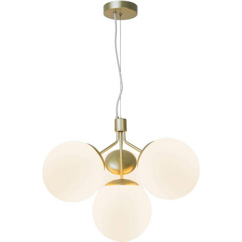 Lampa wisząca Ivona IV - szklane kule, biało-mosiężna | Nordlux