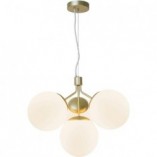 Lampa wisząca Ivona IV - szklane kule, biało-mosiężna | Nordlux