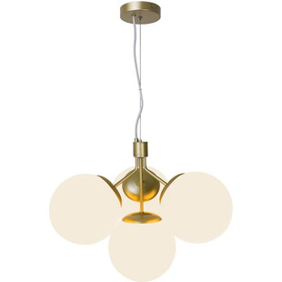 Lampa wisząca Ivona IV - szklane kule, biało-mosiężna | Nordlux