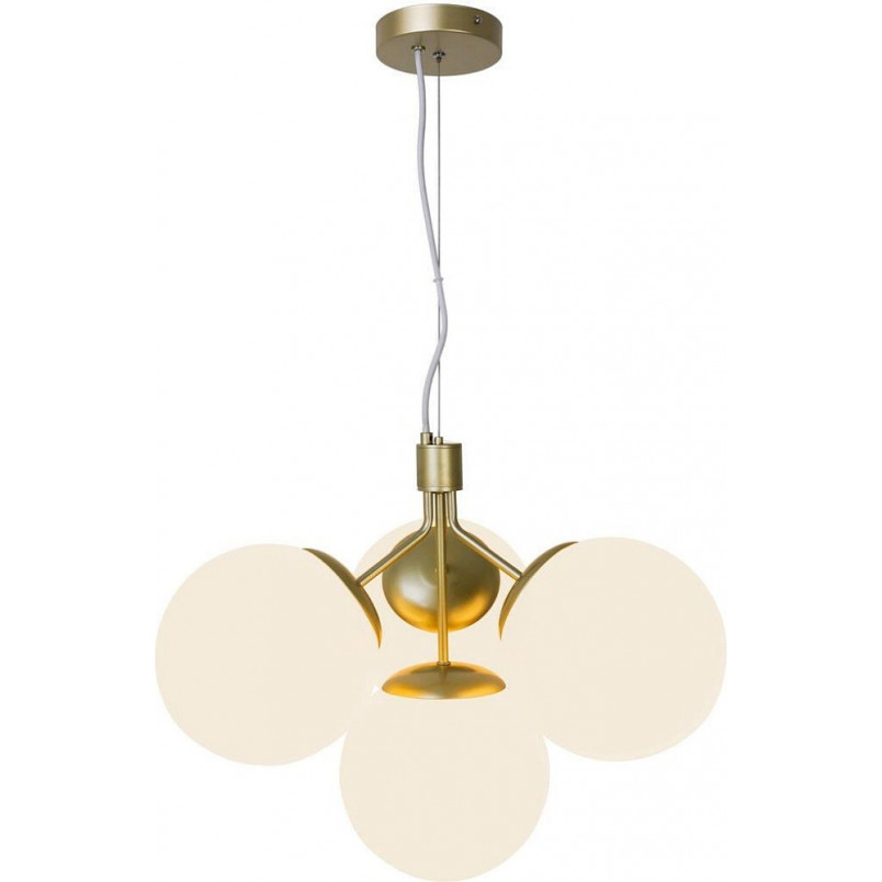 Lampa wisząca Ivona IV - szklane kule, biało-mosiężna | Nordlux