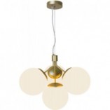 Lampa wisząca Ivona IV - szklane kule, biało-mosiężna | Nordlux
