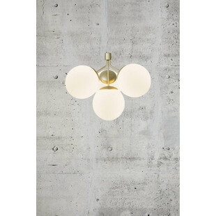 Lampa wisząca Ivona IV - szklane kule, biało-mosiężna | Nordlux