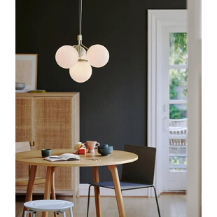 Lampa wisząca Ivona IV - szklane kule, biało-mosiężna | Nordlux