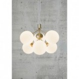 Lampa wisząca Ivona VI - białe szkło, mosiężne akcenty | Nordlux