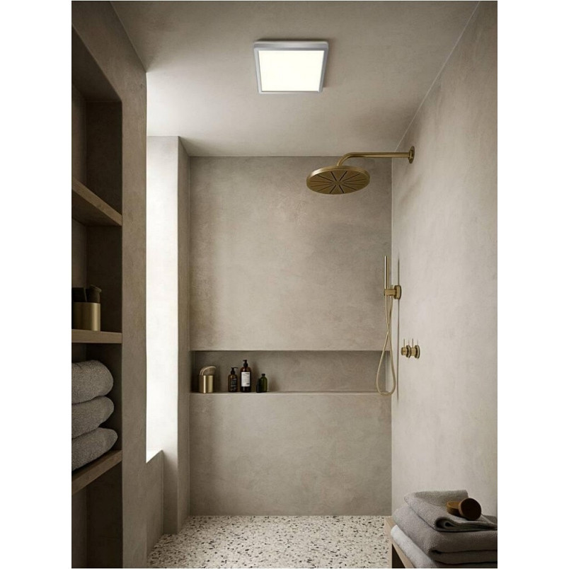 Plafon łazienkowy LED Nordlux Oja Square | Chrom, Ściemnianie
