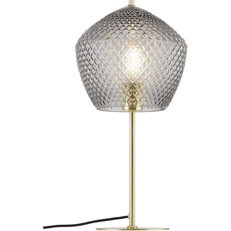 Lampa stołowa szklana Orbiform Nordlux - Mosiądz, Dymione Szkło