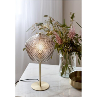 Lampa stołowa szklana Orbiform Nordlux - Mosiądz, Dymione Szkło