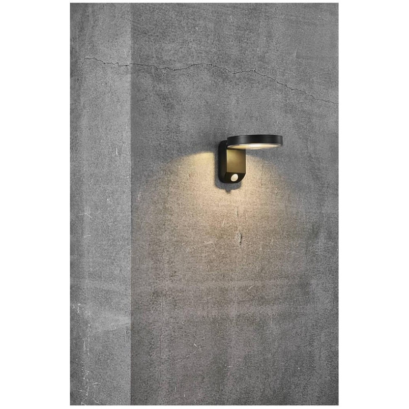 Kinkiet solarny Rica Round LED czarny | Nordlux