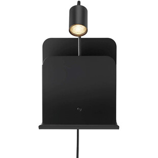 Kinkiet z półką i USB Roomi czarny | Nordlux - Oświetlenie