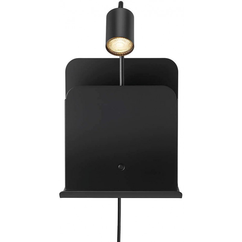 Kinkiet z półką i USB Roomi czarny | Nordlux - Oświetlenie