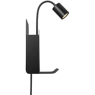 Kinkiet z półką i USB Roomi czarny | Nordlux - Oświetlenie