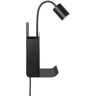 Kinkiet z półką i USB Roomi czarny | Nordlux - Oświetlenie