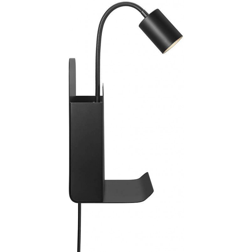 Kinkiet z półką i USB Roomi czarny | Nordlux - Oświetlenie